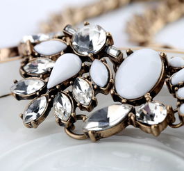 女人飾界 歐美時尚飾品批發直銷，新款花朵鑲鉆寶石女式項鏈閃耀上市